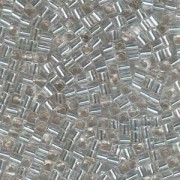 Miyuki Würfel Perlen, Cube, Square Beads 3mm 0001 Silverlined Crystal 20gr